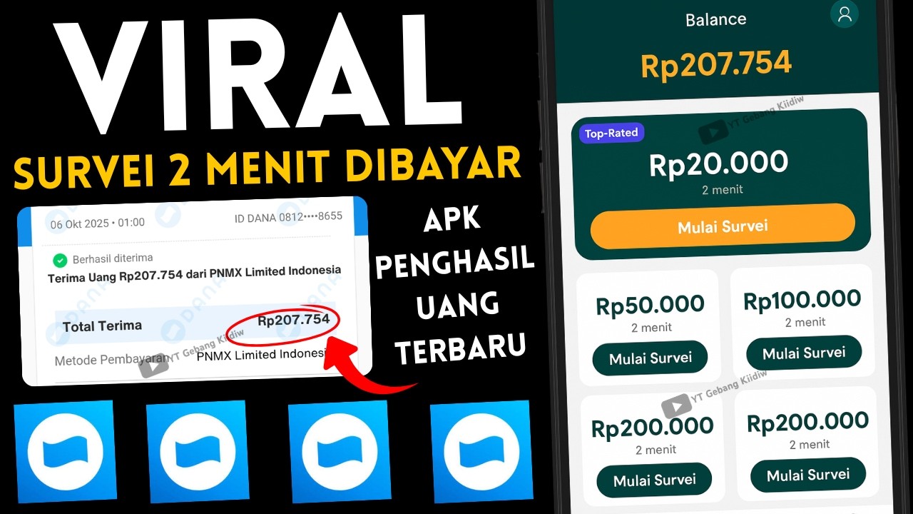 Cara Mudah Dapat Saldo Dana Gratis hingga Rp207.000 Lewat Aplikasi Penghasil Uang, Hanya dengan Isi Survei