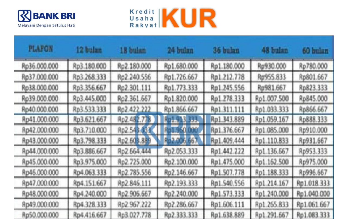 Bunga Mulai 0,2 Persen, Berapa Angsuran KUR BRI 2025 Untuk Plafon Rp100 Juta Hingga Rp150 Juta di Bulan Mei