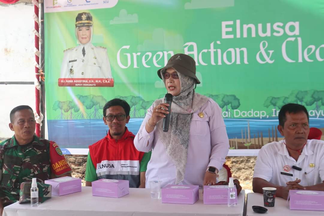 Elnusa Green Action and Cleaning Ocean, PT Elnusa Tanam 100 Pohon Cemara di Indramayu