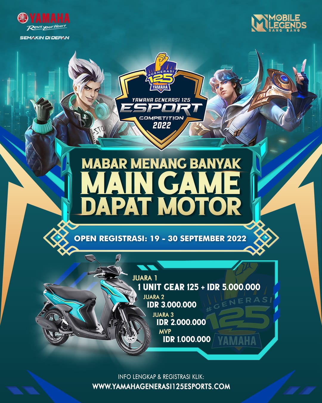 Mabar Menang Banyak, Dapat Motor? Ikuti Yamaha Generasi 125 E-Sport Competition 2022 (YGEC 2022)!