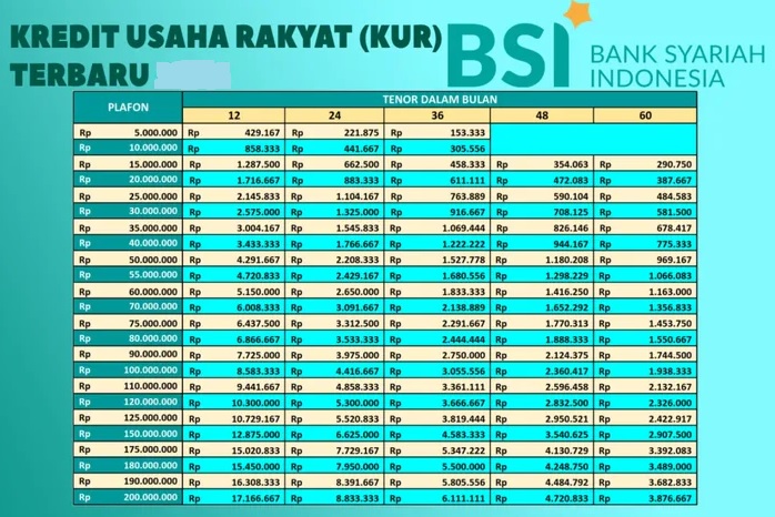 Bebas Riba, Usaha Makin Berkah! Pinjam 50 Juta di KUR BSI Cicilan Mulai Rp1 Jutaan, Cek Tabel Angsurannya!