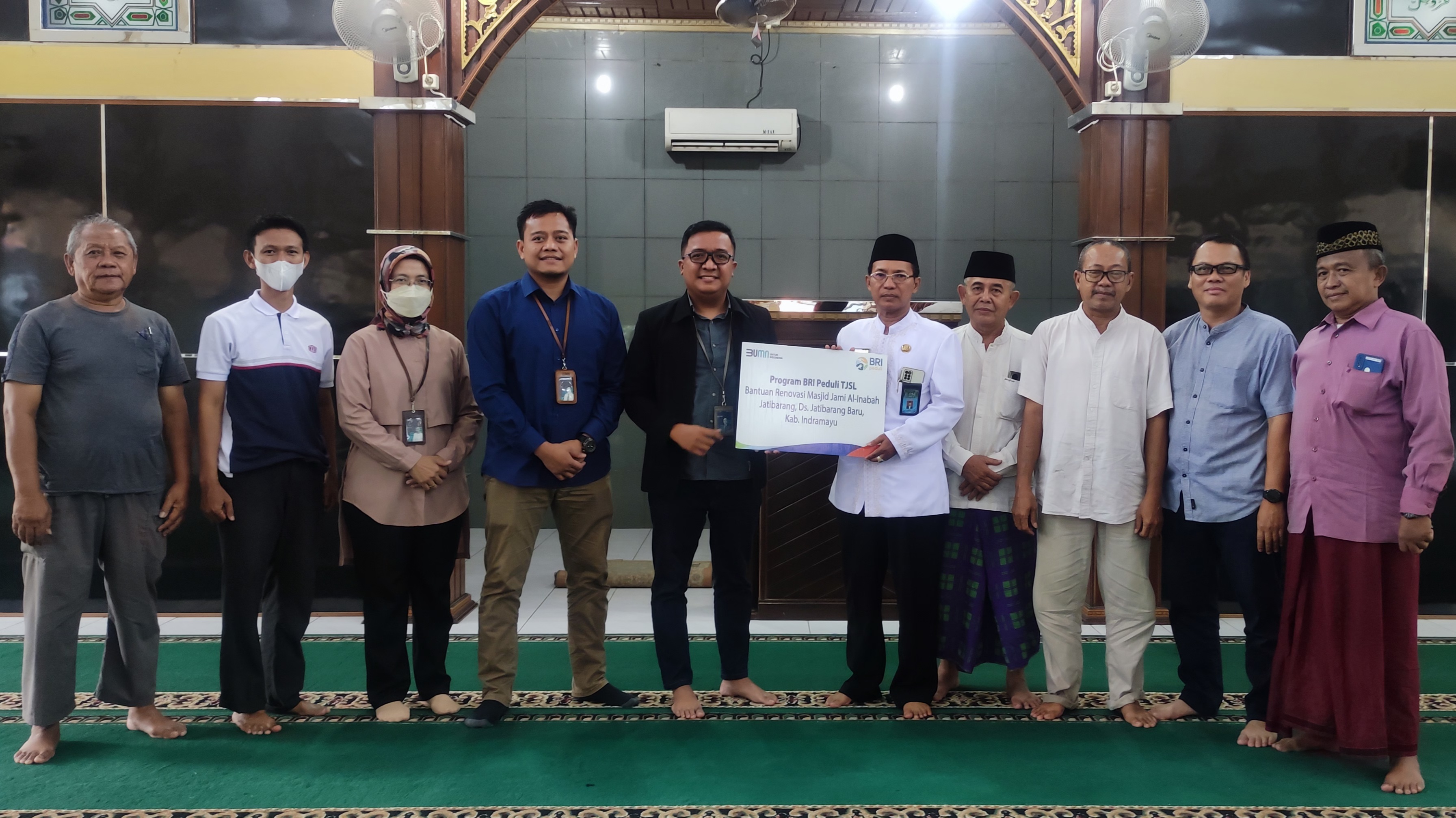 BRI Kanca Jatibarang Salurkan Program TJSL, Bantu Pembangunan Masjid Jami Al Inabah