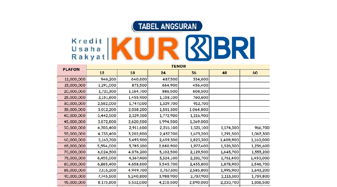 Update Tabel KUR BRI 2025 Terbaru Pinjaman 50 Juta - 100 Juta, Serta Cara Daftar Online dan Offline
