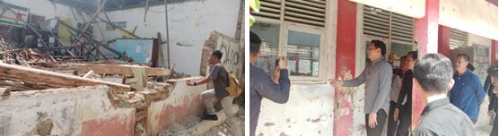 Bupati Lucky Hakim Tinjau SDN II Tugu yang Ambruk