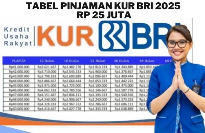 UMKM Berkembang, Pinjaman KUR BRI 2025 Tabel Angsuran 25 Juta! Cicilan Terbaru Mulai Rp216.667 per bulan