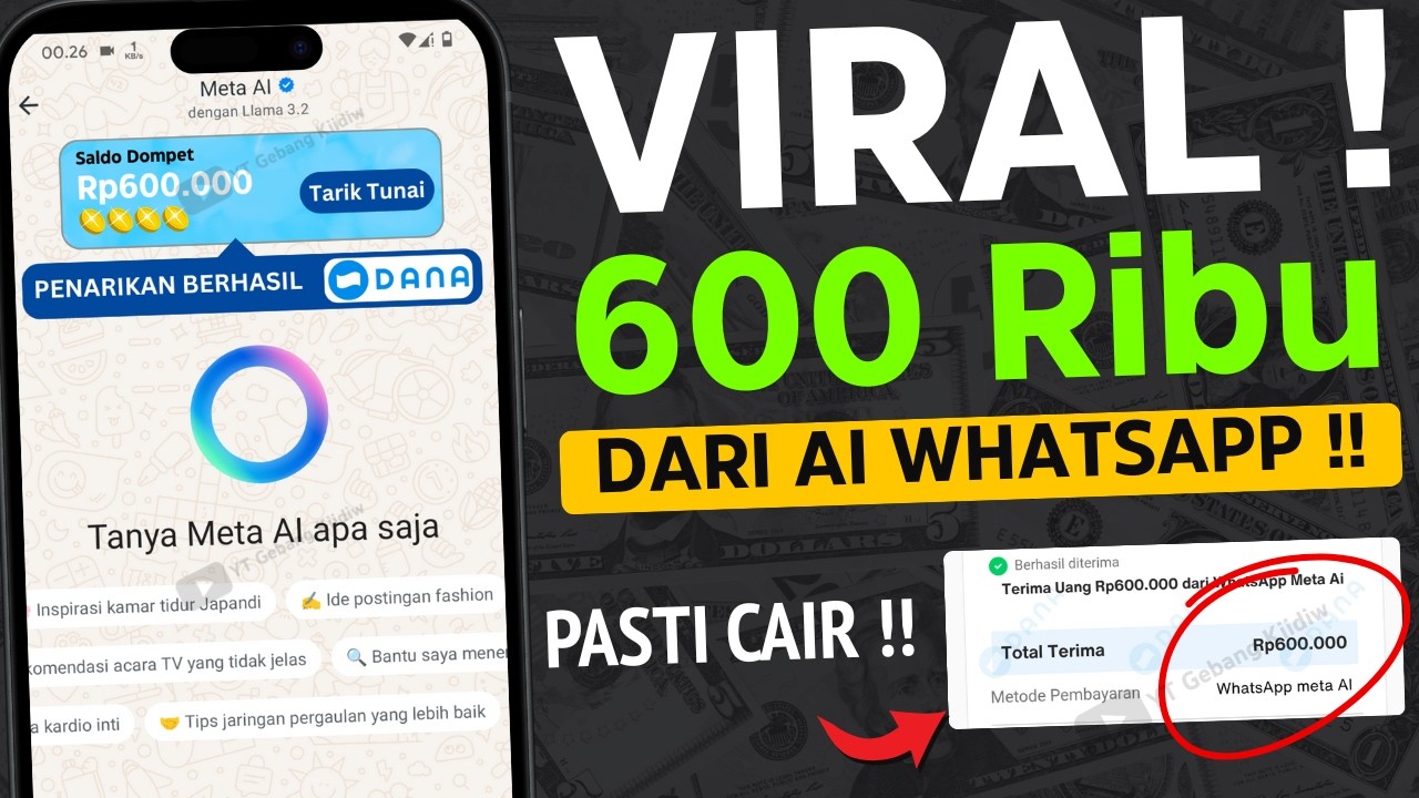 Cara Gampang Dapat Saldo Dana Rp600 Ribu Langsung dari WhatsApp Meta AI Tanpa Aplikasi Tambahan