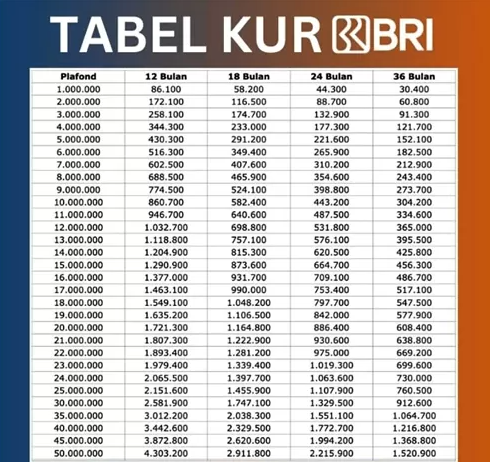 Berapa Cicilan Pinjaman Rp100 Juta KUR BRI 2025? Cek Tabel, Cara Pengajuan, dan Persyaratan Pengajuannya Disin