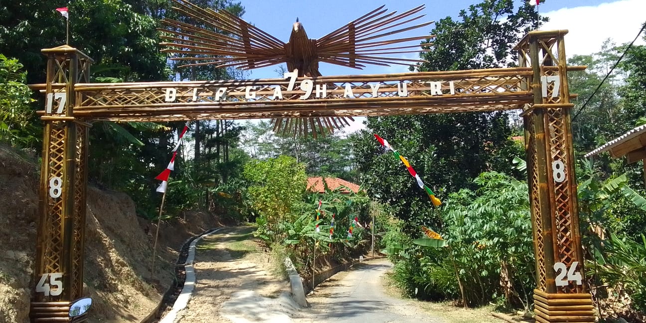 Miniatur Patung Garuda Ala IKN Terbuat dari Bambu 3 Dimensi Dibangun Warga Pinara Kuningan