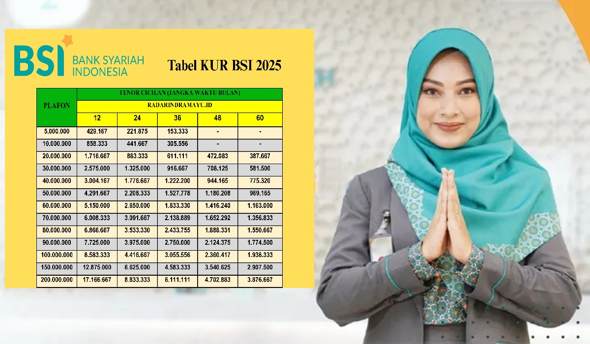 Tabel Angsuran KUR BSI 2025 Terbaru: Pinjaman 100% Halal, Plafon Besar, Cicilan Super Ringan! Cek di Sini!