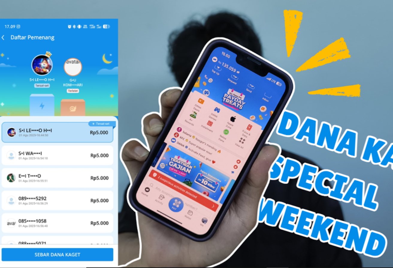 Nomor Anda Berhak Klaim Saldo Gratis Langsung dari DANA Kaget Sebesar Rp313.000, Sekali Klik Cair ke e-Wallet