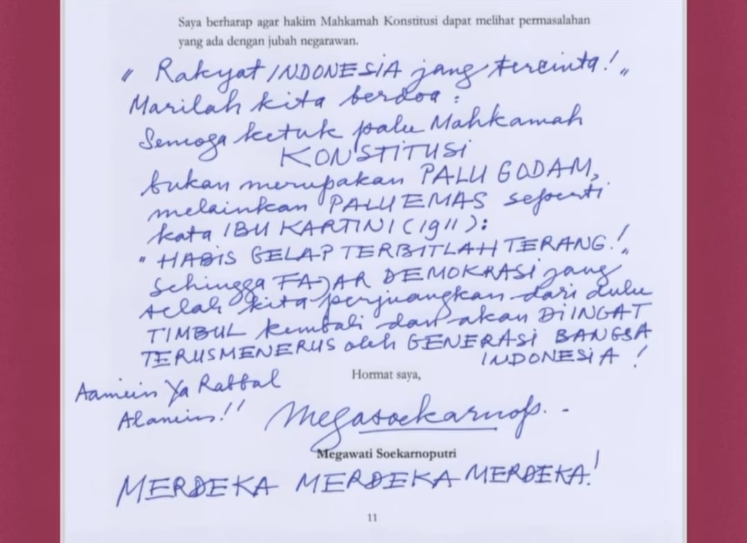 Surat Megawati untuk MK Jelang Putusan PHPU Sengketa Pilpres 2024, Ini Isinya