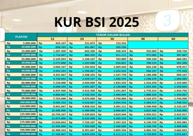 KUR BSI 2025 Terbaru: Pinjaman Rp10–100 Juta, Cek Syarat Mudah & Ini Tabel Angsuran Lengkapnya!