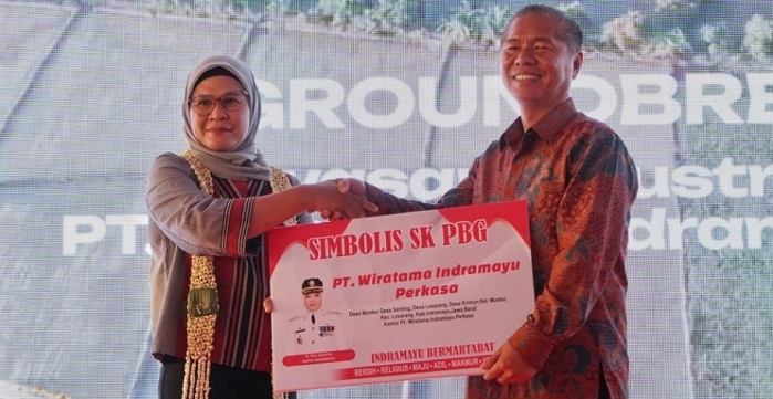 Serahkan SK PBG, Bupati Nina Hadiri Groundbreaking Kawasan Industri Losarang 