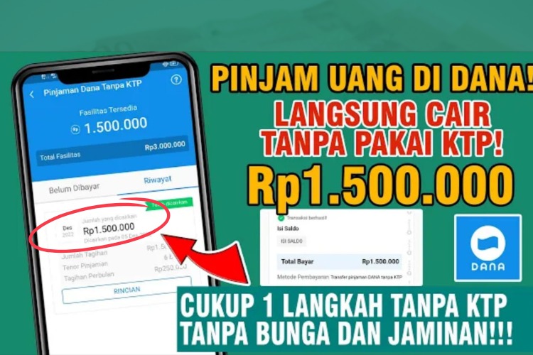 Coba Cara Baru! Rahasia Pinjam Uang di DANA Rp1,5 Juta, Tanpa KTP dan Paylater Langsung Cair!