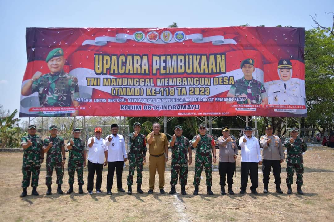 TMMD 2023 di Desa Cikawung Kecamatan Terisi,  Wujud Kemanunggalan TNI dan Rakyat