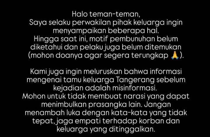 UPDATE Kasus H Sahroni: Pihak Keluarga Bantah Isu Adanya Tamu dari Tangerang dan 5 Porsi Ayam Bakar 