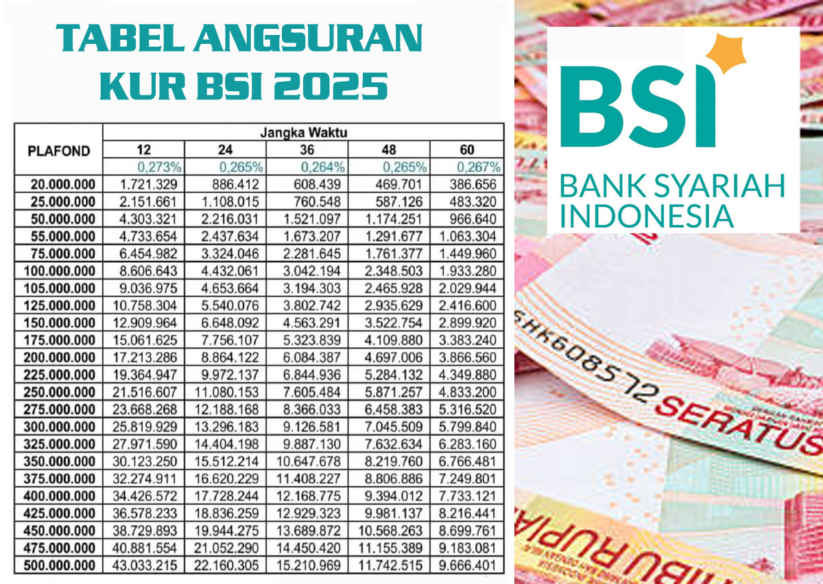 UMKM Butuh Pinjaman Cepat? Ini Skema Tabel Angsuran KUR BSI 2025 Plafon Rp250-300 Juta, Cek Cicilan Terendah