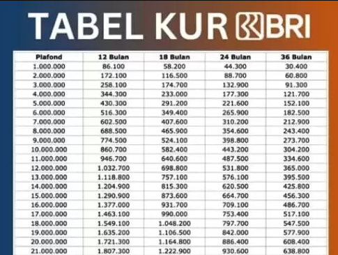 Berapa Cicilan Pinjaman KUR BRI 2025 Terbaru? Simak Simulasi Tabel Angsuran, Syarat Dan Cara Pengajuannya!