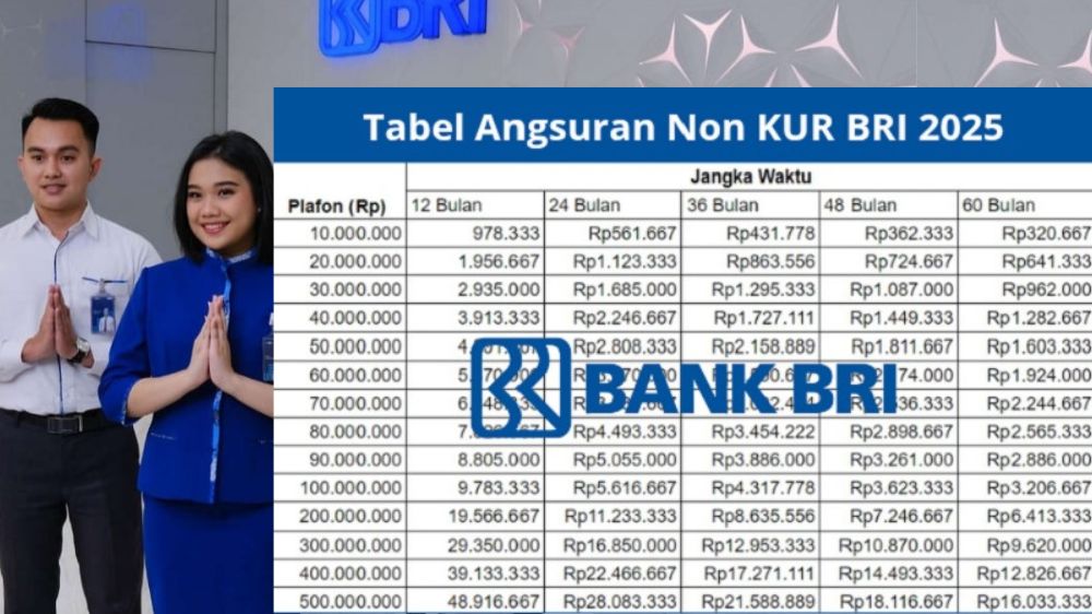 Mau Kredit Modal Usaha? Ini Tabel Pinjaman BRI Non KUR 50 Juta, Cicilan 1 Jutaan dan Syarat Lengkapnya 2025