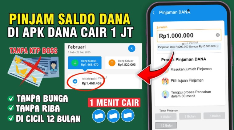 Pinjol Cair Tanpa KTP, Ini Cara Ajukan Pinjaman Saldo DANA 1 Juta Rupiah dengan Mudah