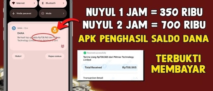Aplikasi Sangar Nih, Nuyul 2 Jam Rp1 Juta Masuk ke e-Wallet DANA! Gacor, Serasa Gajian Tiap Hari Bos