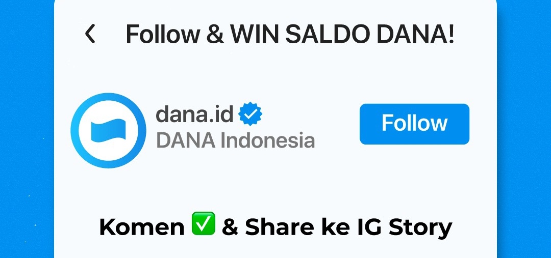 Modal Klik Follow! Begini Cara Dapatkan Saldo DANA Gratis dari Instagram, Hadiah Ratusan Ribu Sampai Jutaan!