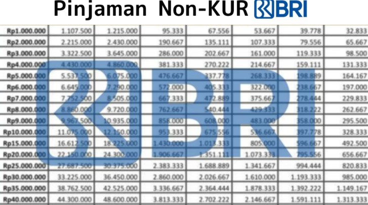Detail Tabel Angsuran Pinjaman Non-KUR BRI Edisi April 2025, Cocok Untuk Modal Usaha UMKM Hingga Rp500 Juta