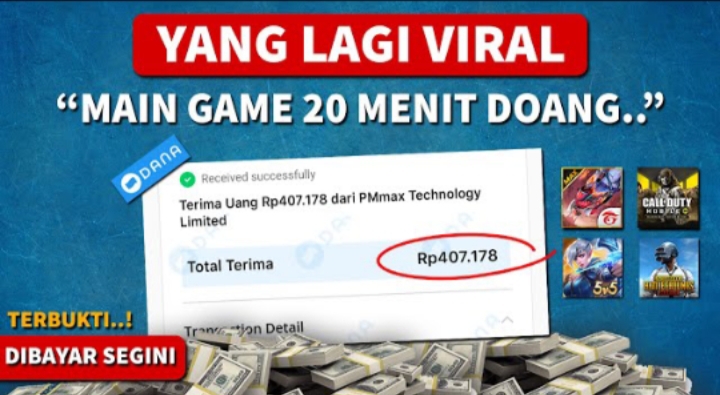 Cuma Main Game 20 Menit, Dibayar Saldo DANA Rp407.187 dari APK Penghasil Uang Terbaru Tanpa Undang Teman