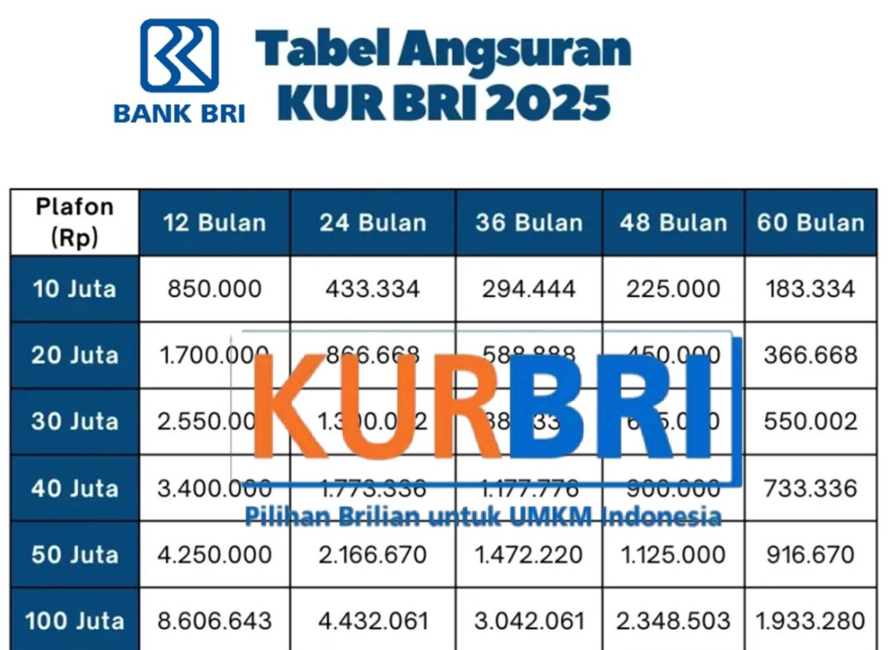 Pinjaman KUR BRI 100 Juta Bisa Tanpa Jaminan! Cek Tabel Simulasi Angsuran Terbaru 2025 Sekarang Juga!
