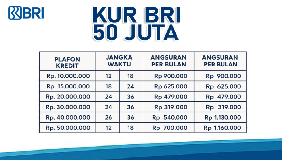 Modal 50 Juta, Berapa Angsuran KUR BRI 2025 Terbaru Bulan Agustus 2025? Berikut Tabel Lengkapnya
