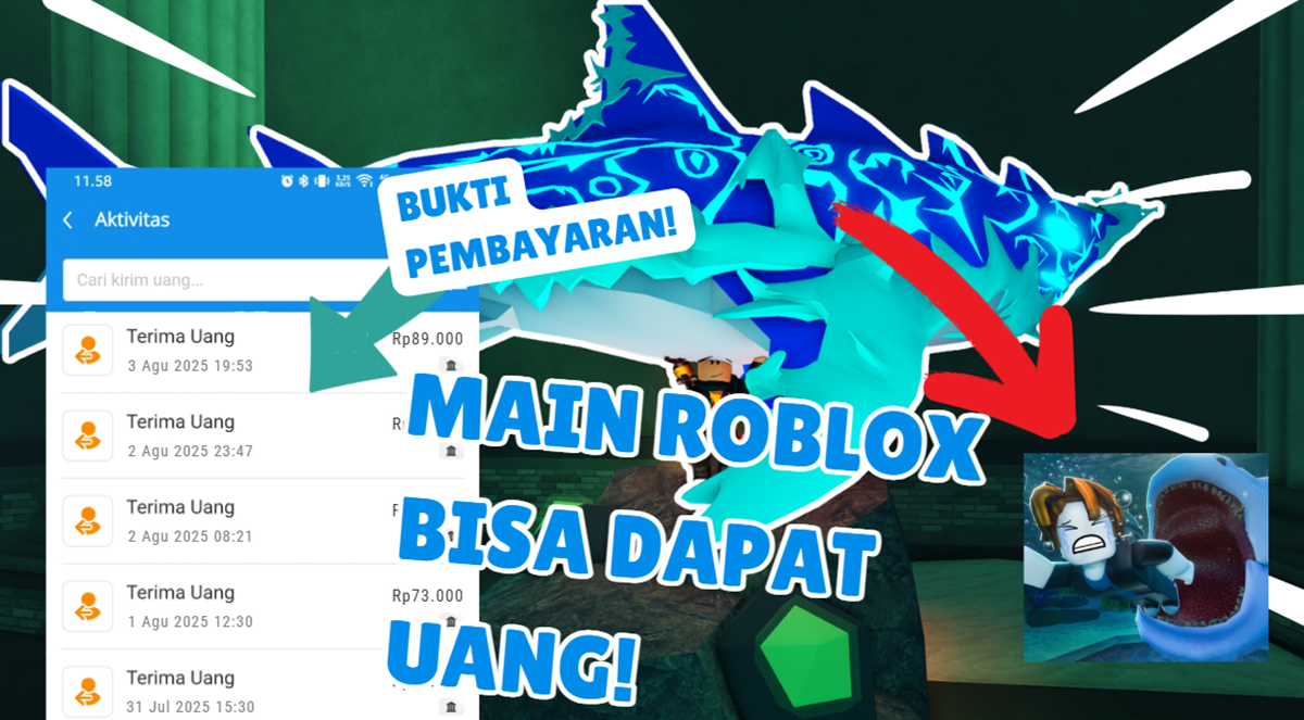 Main Game Roblox Bisa Dapat Uang? Ini Cara Dapat Saldo DANA Gratis dari Game Fish It, Panduan Lengkap!