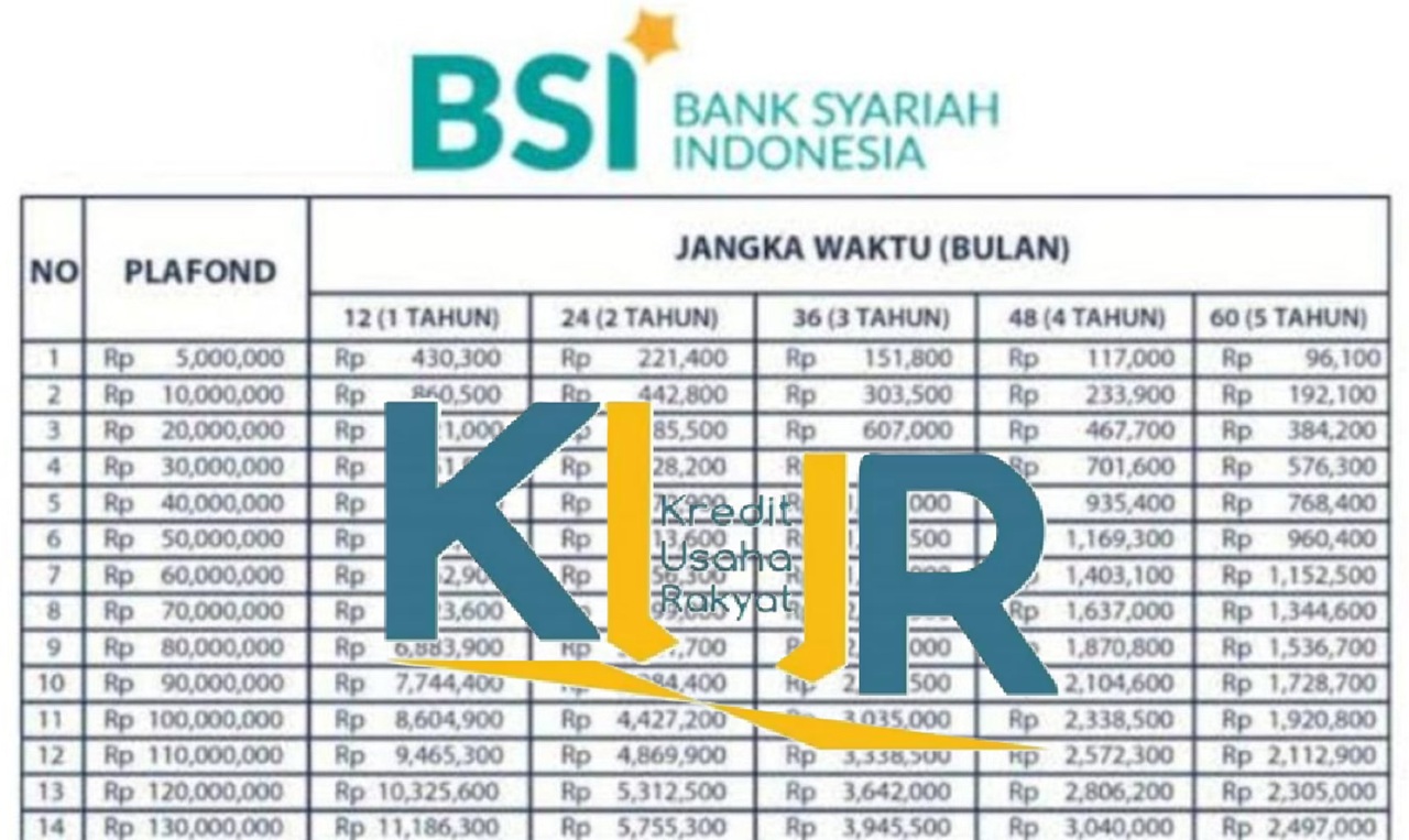 Pinjam Rp50 Juta di KUR Bank BSI, Cicilan Mulai Berapa? Cek Tabel Simulasi KUR 2025 Terlengkap Hanya di Sini!