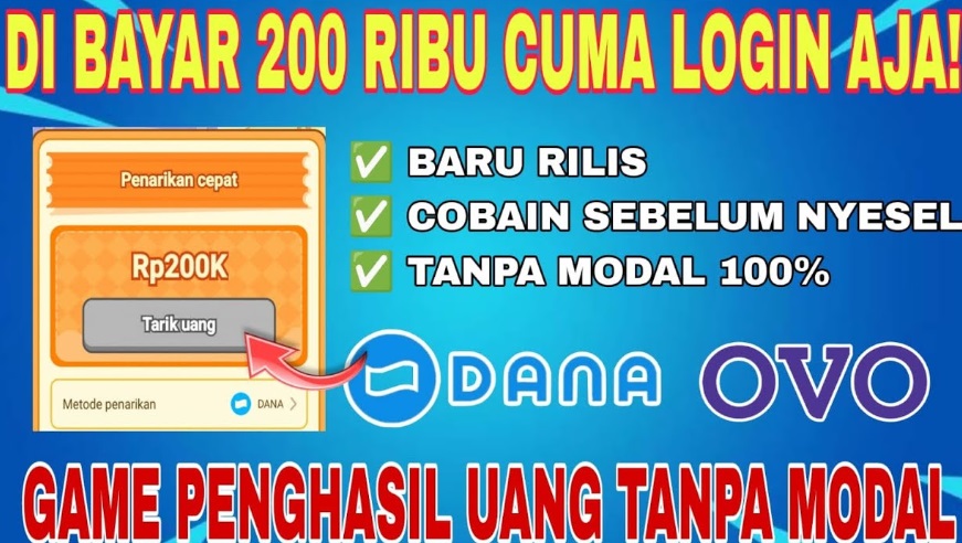 Modal Login Dibayar 200 Ribu? Ini Game Penghasil Saldo Dana Terbaru 2025 Terbukti Membayar