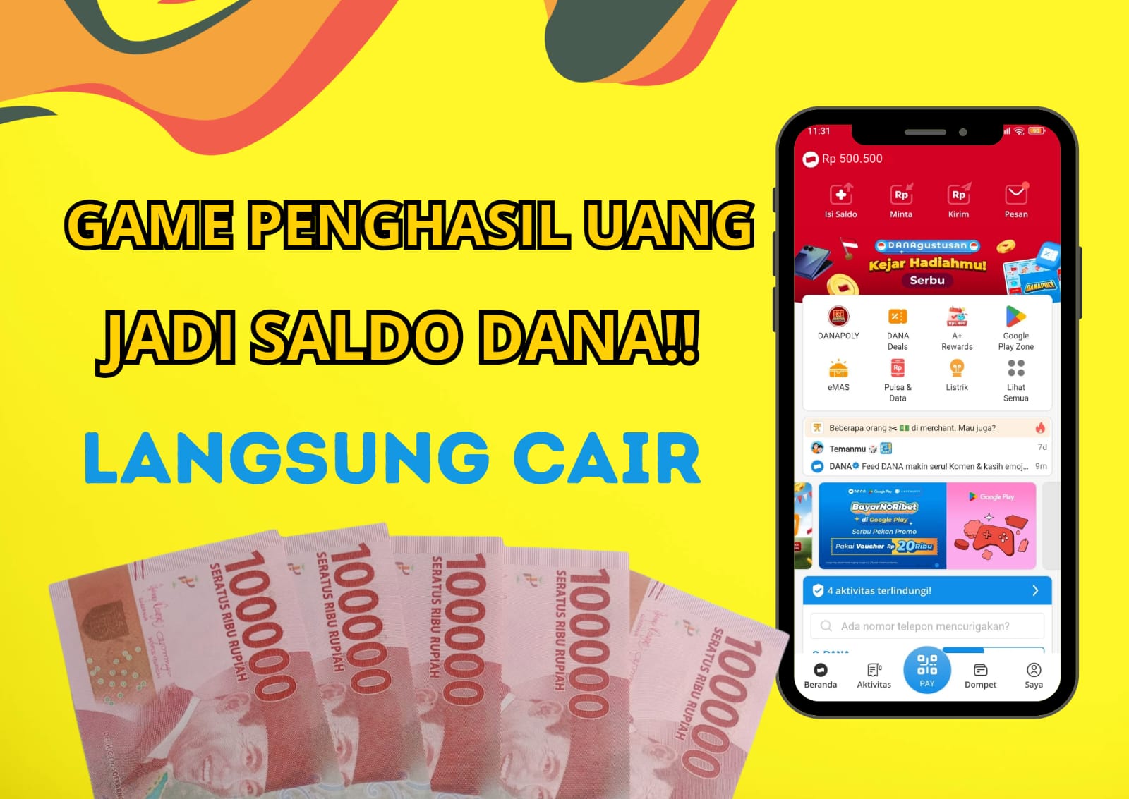 Saldo Dana Gratis Rp350.000 Ribu Bisa Didapat Dari Game Penghasil Uang 2025, Begini Caranya!