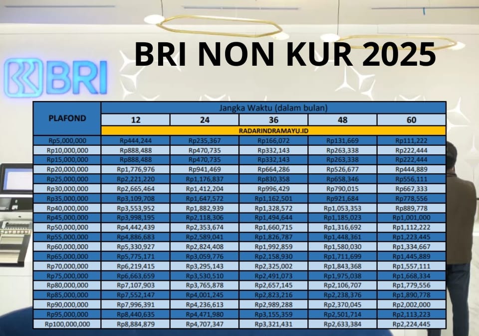 Pinjaman Non KUR BRI 2025 Terbaru! Ajukan Rp50 Juta Tenor 5 Tahun, Berapa Cicilan per Bulannya?