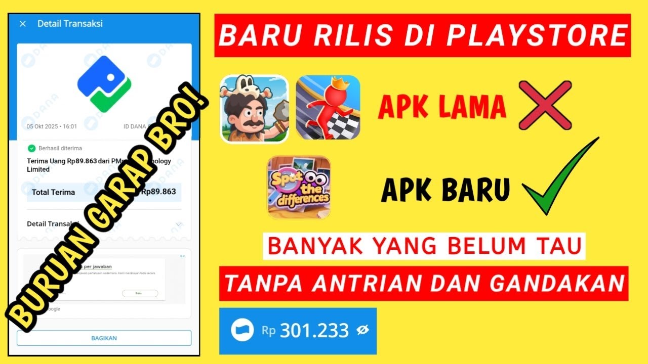 Aplikasi Penghasil Saldo Dana 2025 Ini Bisa Cairkan Rp321.233 Cuma dengan Main Game Seru