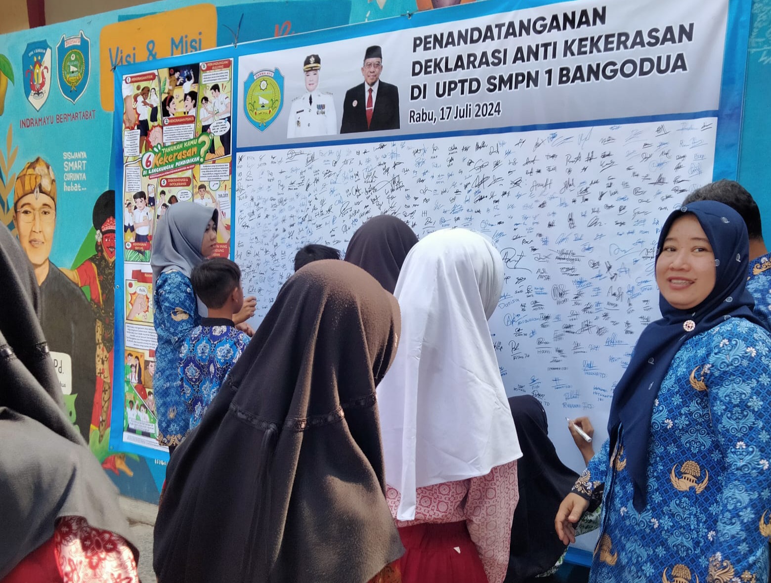 SMPN 1 Bangodua Deklarasi  Anti Kekerasan dan Bullying