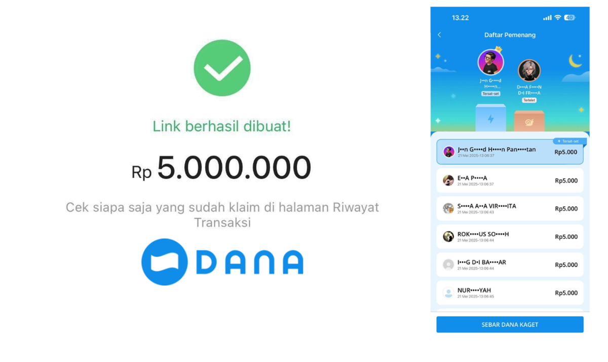 Saldo Dana Gratis Edisi Jumat Berkah! Klik Link Dana Kaget Berikut Ini untuk Dapatkan Saldo Hingga Rp120.000