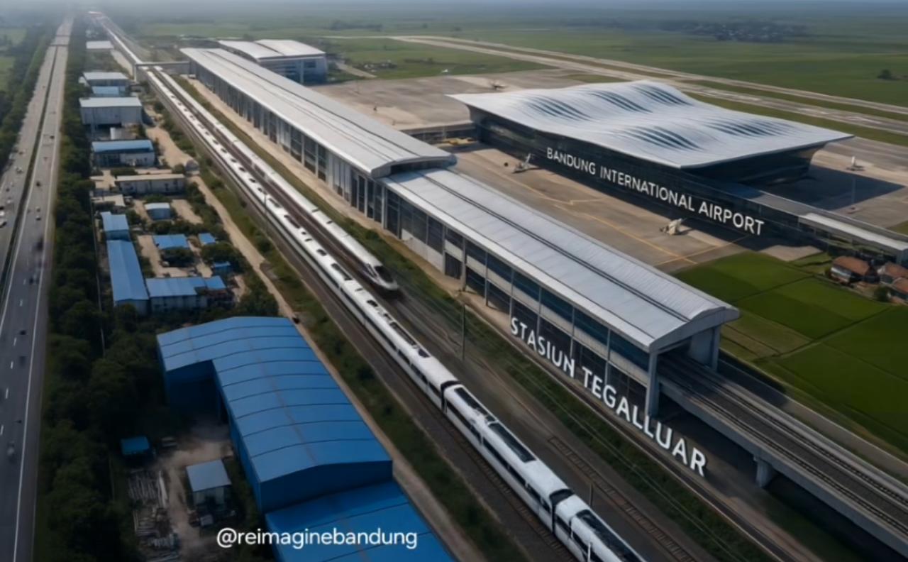 Kertajati Menangis Melihat Ini, Desain Bandara Internasional Bandung Terkoneksi Stasiun Whoosh Tegalluar