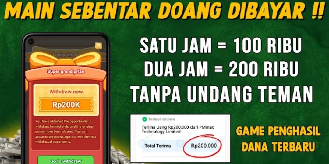 Game Penghasil Uang 2025, 2 Jam Dibayar Rp200.000 Bisa Withdraw Jadi Saldo Dana, Legit Tanpa Undang Teman
