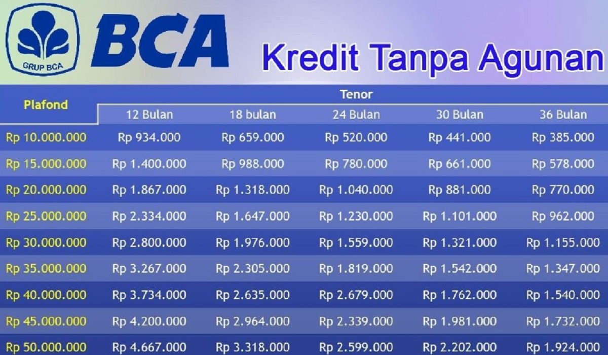 Kredit Tanpa Agunan untuk Modal Usaha, Cuma Bayar Rp466 Ribuan/Bulan, Bisa Pinjam Rp5 Juta di BCA!