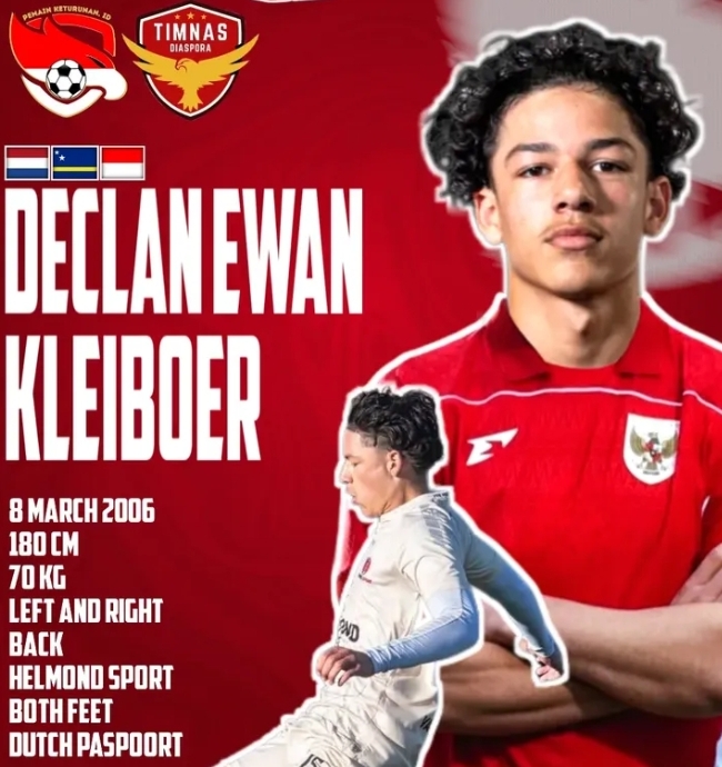 Potensial! Declan Ewan Kleiboer Bek Masa Depan Indonesia? Berpaspor Belanda Dari Curacao