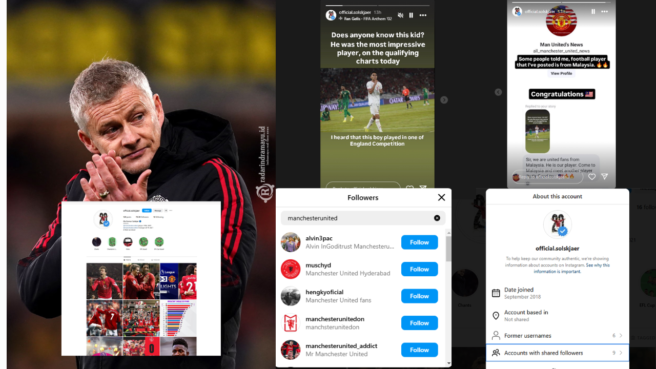 Akun Fake yang Mengatasnamakan Ole Gunnar Solskjaer Puji Marselino dan Diklaim Merupakan Pemain dari Malaysia 