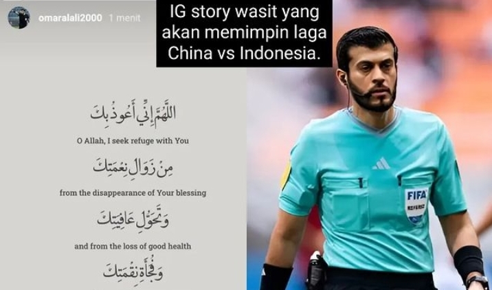 Akun Digembok dan Dadakan Insaf, Wasit Indonesia VS China Bikin Story Instagram Menyentuh, Apa Pesannya?