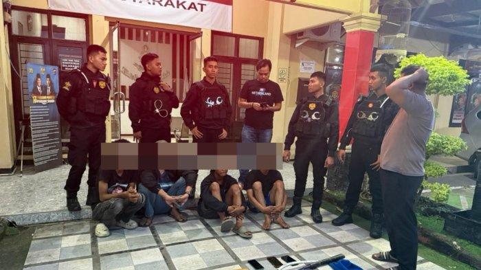 Aksi Geng Motor di Indramayu: Mobil Warga Diserang dengan Senjata Tajam, Empat Pelaku Diamankan