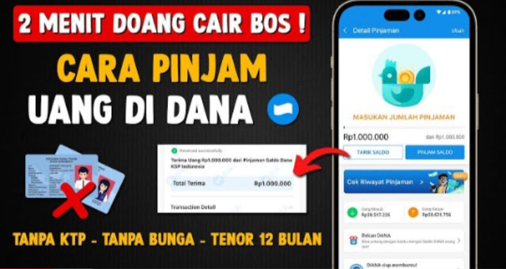 Pinjaman Saldo DANA Langsung Cair Rp3.000.000 ke E-Wallet, Tanpa Bunga & Tanpa KTP! Begini Triknya