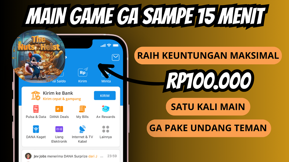 Dibayar Rp100.000 Rebahan Sambil Main Game Dapat Saldo Dana Gratis Tiap Hari! Link Unduhan Tersedia Disini