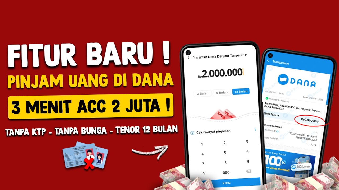 Butuh Uang Rp2 Juta Tanpa KTP, Ini Cara Pinjam Saldo Dana 3 Menit Cair Langsung ke Dompet Digital 