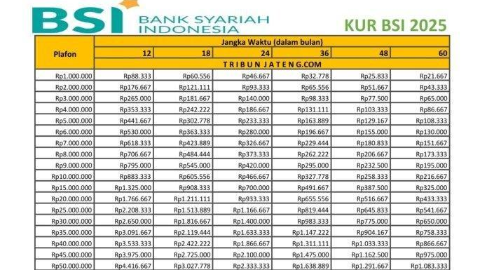 Angsuran Mulai Dari Rp9 Juta Bisa Dapat Pinjaman Rp500 Juta? Ini Dia Tabel Angsuran KUR BSI 2025 Ter Update!