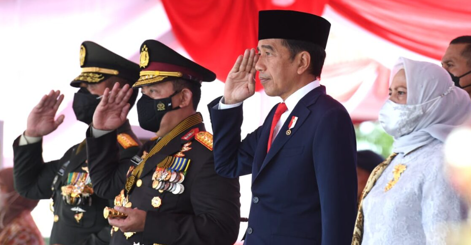 HUT Bhayangkara ke -76, Presiden Jokowi Pimpin Upacara